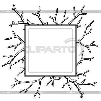Background with dry bare branches. Decorative | Stock Vector Graphics |ID 7355382