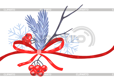 Banner con plantas de invierno. Feliz Navidad y Próspero Año Nuevo | Ilustración vectorial de stock |ID 7392092