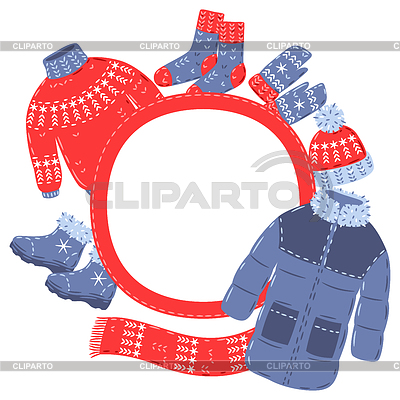 Background with warm winter clothes. for advertisin | Stock Vector Graphics |ID 7392222