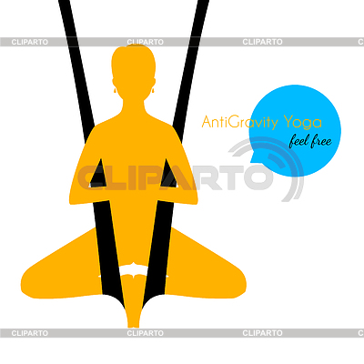 Yoga antigravedad plantea silueta de la mujer | Ilustración vectorial de stock |ID 4773480