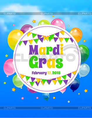 Mardi Gras background with flags | Stock Vector Graphics |ID 4786597