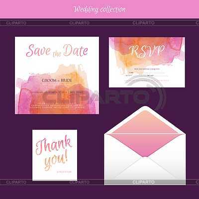 Colección de la boda con la acuarela | Ilustración vectorial de stock |ID 4786642