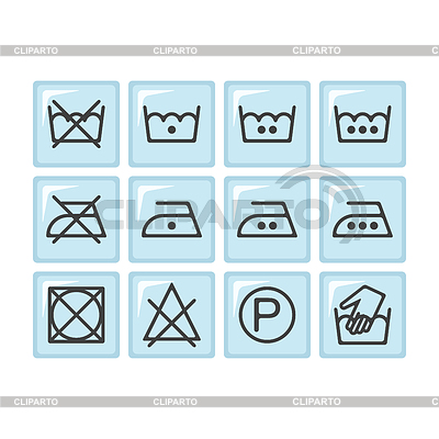 Conjunto de iconos de lavandería instrucción, iconos de atención, | Ilustración vectorial de stock |ID 4708570