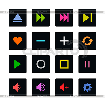 Reproductor de medios de control de botón ui conjunto de iconos | Ilustración vectorial de stock |ID 4634968