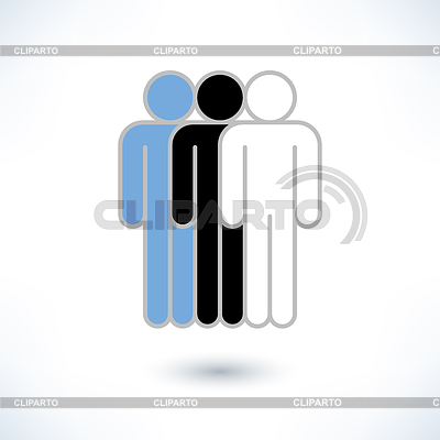 Colored logotype three people painted in colors of National Flag of Botswana (man figure) | Stock Vector Graphics |ID 4635690