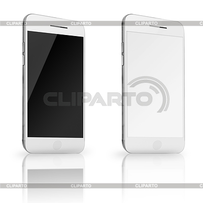 Mobile smart phones with white and blank screen | High resolution stock illustration |ID 4949239