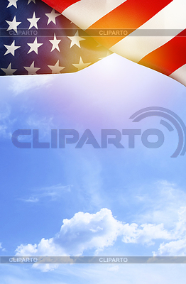 American flag on background of dawn sky | High resolution stock photo |ID 6990882
