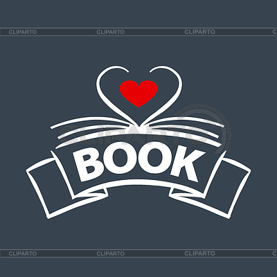 Логотип книга в форме сердца | Векторный клипарт |ID 4905417