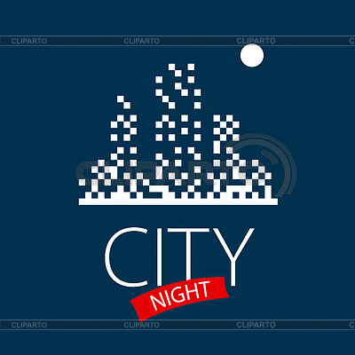 Logotipo de la ciudad de noche y la luna | Ilustración vectorial de stock |ID 5164114