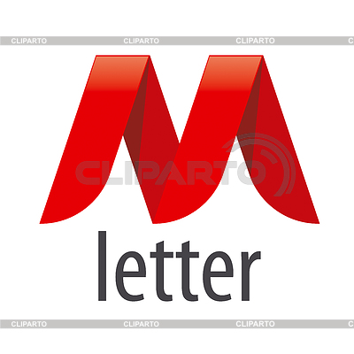 Logo red ribbon in shape of letter M | Stock Vector Graphics |ID 5216614