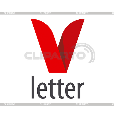 Logo red ribbon in shape of letter V | Stock Vector Graphics |ID 5216616