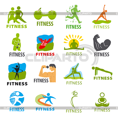 Large set of logos for fitness | Stock Vector Graphics |ID 5296842
