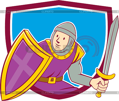 Medieval Knight Shield Sword Cartoon | Stock Vector Graphics |ID 4799470