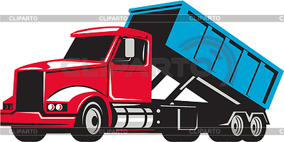 Roll-Off Truck Side Up Retro | Stock Vector Graphics |ID 5798786