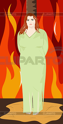 Bruja en fuego | Ilustración vectorial de stock |ID 4931508