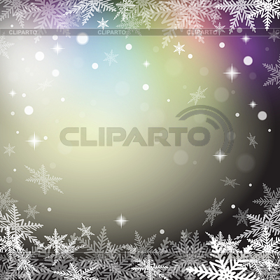 Copos de nieve de la Navidad en el fondo de colores | Ilustración vectorial de stock |ID 4543428