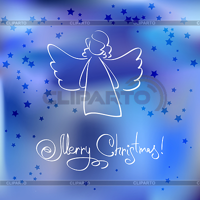 Tarjeta de Navidad con ángel | Ilustración vectorial de stock |ID 4615929