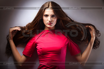 Portrait of beautiful girl with flying hair | High resolution stock photo |ID 4776222
