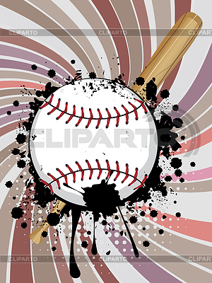 Baseball Ball on Background with Rays | High resolution stock illustration |ID 5852794