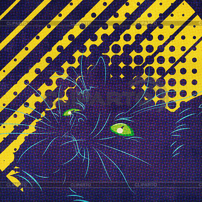 Gatito retro mirando hacia arriba grunge | Ilustración de alta resolución |ID 7134391