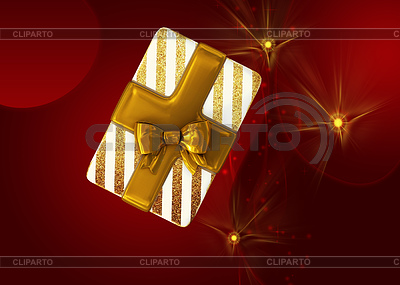 Christmas card with 3D gift box | High resolution stock illustration |ID 7283739