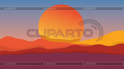 Einfache Retro-Sonnenunterganglandschaft | Stock Vektorgrafik |ID 7317382