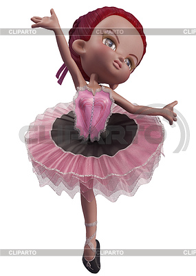 Bailarina de dibujos animados en 3D | Ilustración de alta resolución |ID 7349021