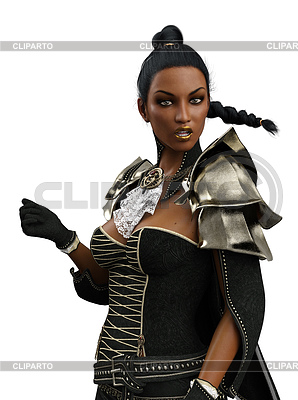 3D Girl in fantasy armor | High resolution stock illustration |ID 7368806
