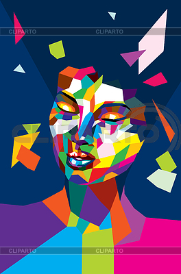Colorful polygonal female head | Stock Vector Graphics |ID 7393280
