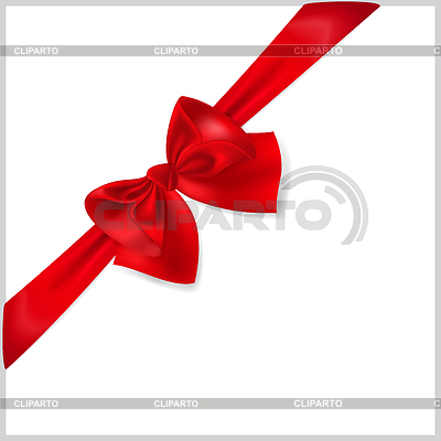 Arco rojo con la cinta en diagonal | Ilustración vectorial de stock |ID 4716630