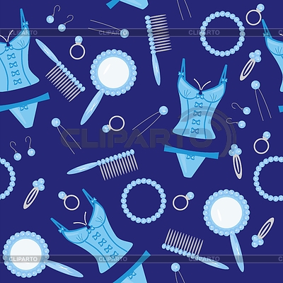 De fondo sin fisuras con los objetos de la señora | Ilustración vectorial de stock |ID 4697136