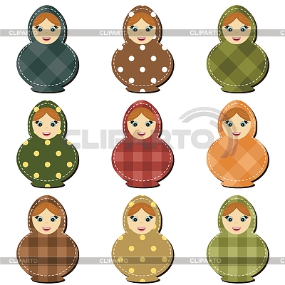 Traditional russian dolls | Stock Vector Graphics |ID 5065992