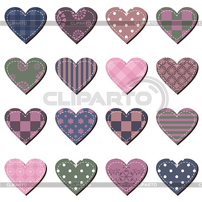 Establecer con los corazones del libro de recuerdos | Ilustración vectorial de stock |ID 5082758