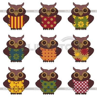 Nice owls on white  | Stock Vector Graphics |ID 5083256
