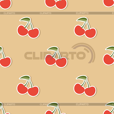 Cherry рисунок. Бесшовные текстуры с спелых красных | Векторный клипарт |ID 4803265