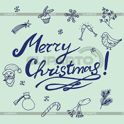 Esbozo de Navidad. Enhorabuena con Año Nuevo en | Ilustración vectorial de stock |ID 4804437