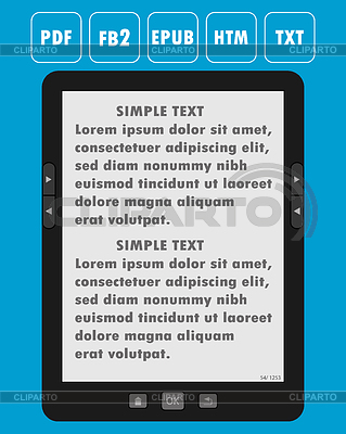 Portabler moderner Tablet-E-Book-Reader | Stock Vektorgrafik |ID 6516412