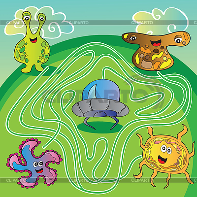 UFO monstruo laberinto - | Ilustración vectorial de stock |ID 4847427