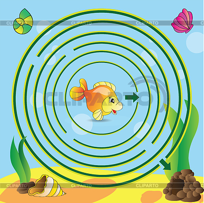 Laberinto juego para los niños | Ilustración vectorial de stock |ID 4848356