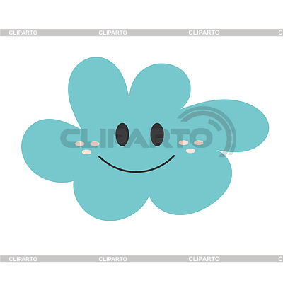Lindo estampado con feliz nube sonriente. Simple | Ilustración vectorial de stock |ID 7298720