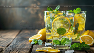 Cóctel de limonada o mojito. Limonada con menta | Foto de alta resolución |ID 7550488