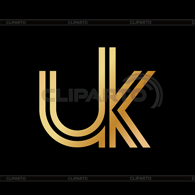 Lowercase letters u and k. Flat bound design in | Stock Vector Graphics |ID 7066432