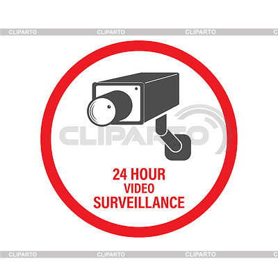 24 hours video surveillance. video surveillance sign | Stock Vector Graphics |ID 7101801