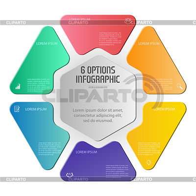 Infografía de hexágono. el diagrama triangular es | Ilustración vectorial de stock |ID 7121792