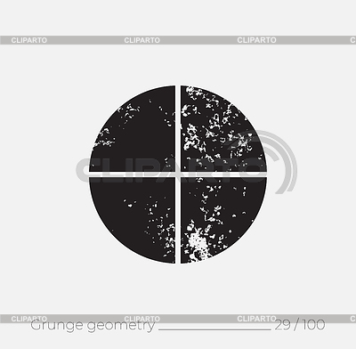 Forma geométrica simple en estilo grunge retro | Ilustración vectorial de stock |ID 6718398