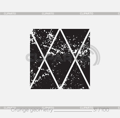 Forma geométrica simple en estilo grunge retro | Ilustración vectorial de stock |ID 6718418